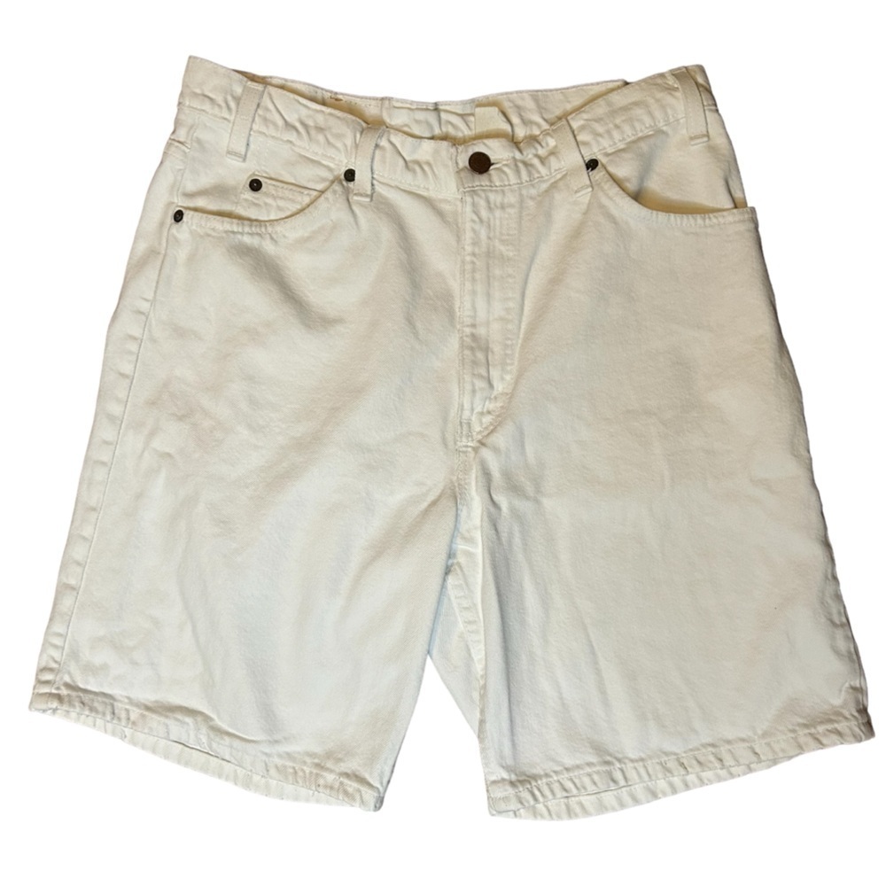 Vintage Levis Orange Tab White Denim High Waisted Jean Shorts